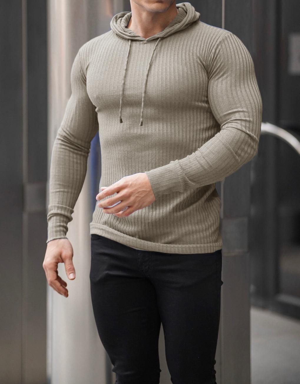 Herren Sport Hoodie Slim Fit Langarm Trainingspullover_voghion.com