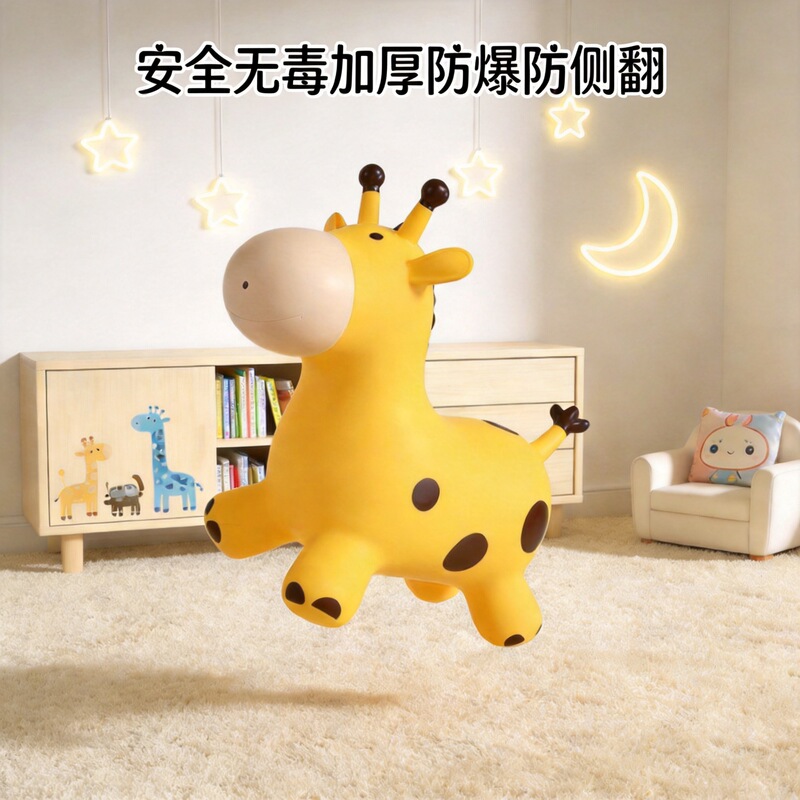 Children's riding toy bouncing horse, inflatable jumping horse with music, baby-friendly, anti-fall, suitable for adults to ride, non-toxic and odorless Children's riding toy bouncing horse, inflatable jumping horse with music, baby-friendly, anti-fall, suitable for adults to ride, non-toxic and odorless