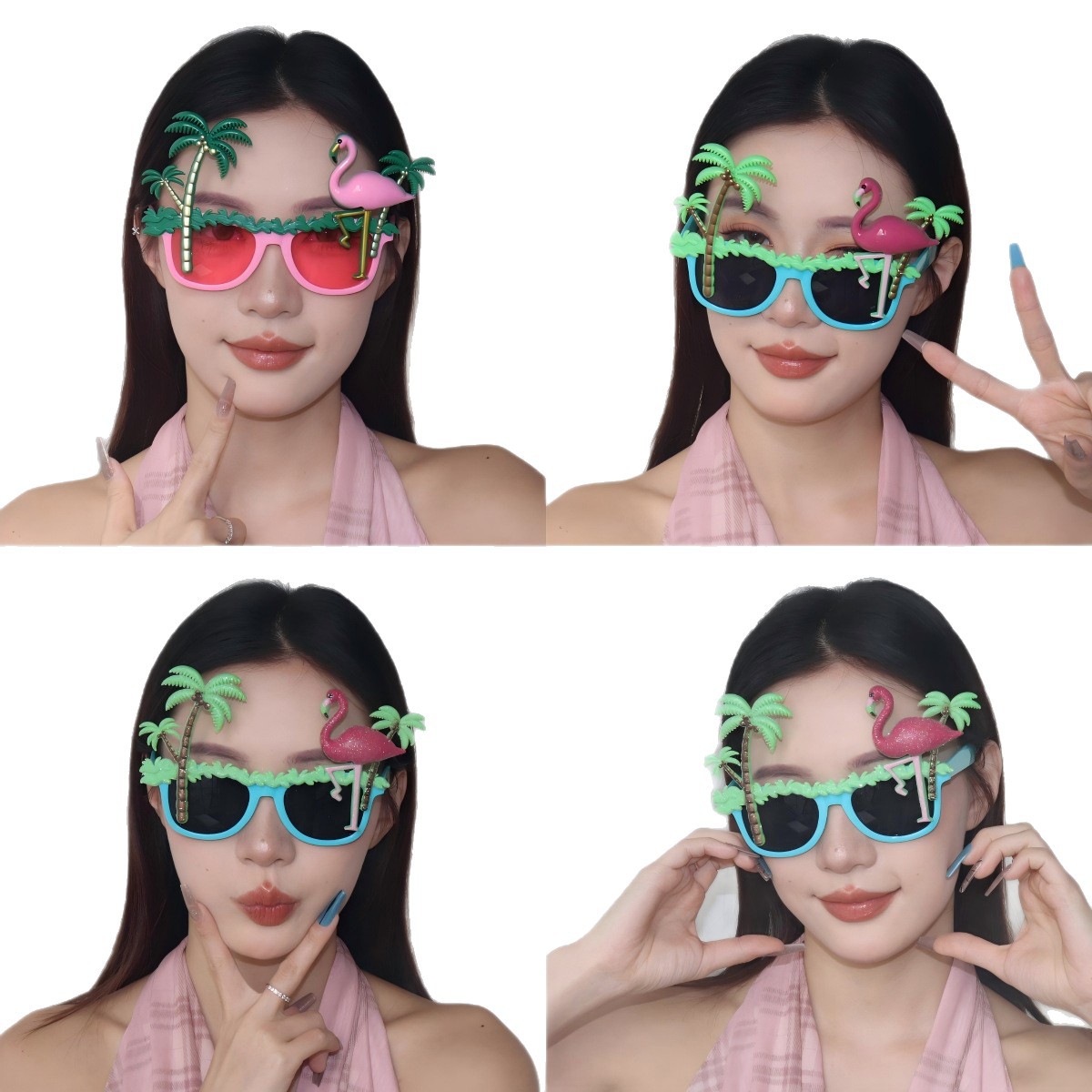 Gafas de Fiesta Hawaiana de PC Decorativas para Playa y Fotos
