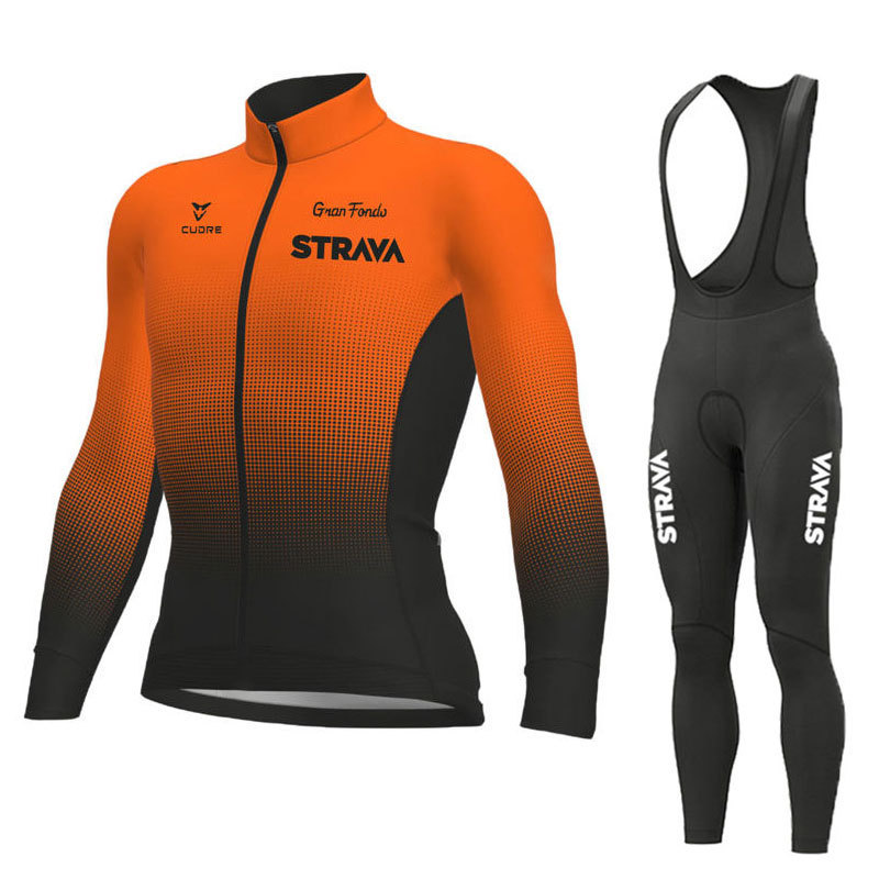 Cross-border factory for STRAVA cycling clothing long sleeve suit men's summer and spring mountain road bike clothing wholesale