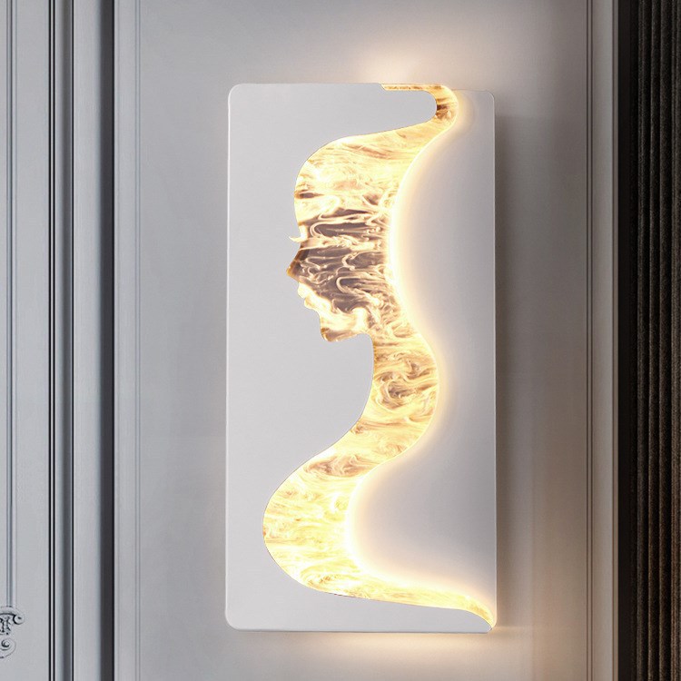 Pasillo de la niña lámpara de pared de lujo de cabeza de cama abstracta lámpara de cabeza de diseño moderno pasillo creativo sala de estar dormitorio