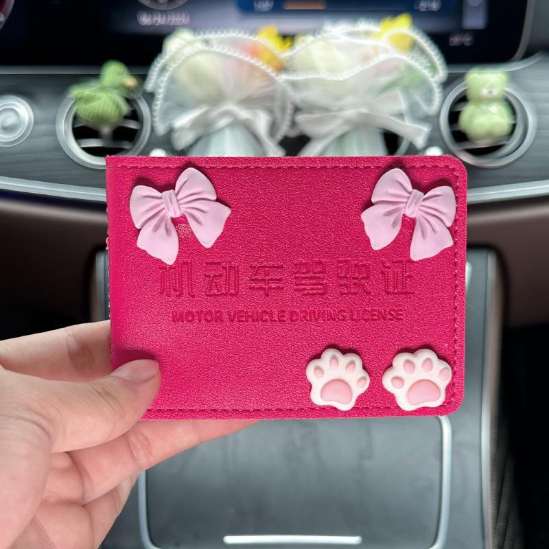 Licencia de conducir de automóvil de alta calidad, funda para tarjeta, funda de cuero, licencia de conducir femenina, personalidad creativa, funda protectora para licencia de conducir, bolsa de seis posiciones para tarjetas