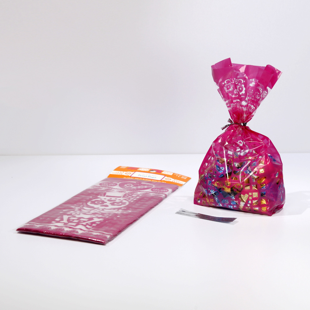 节日扎口OPP风琴袋 透明彩色条纹卡通风琴糖果自立袋 厂家直销