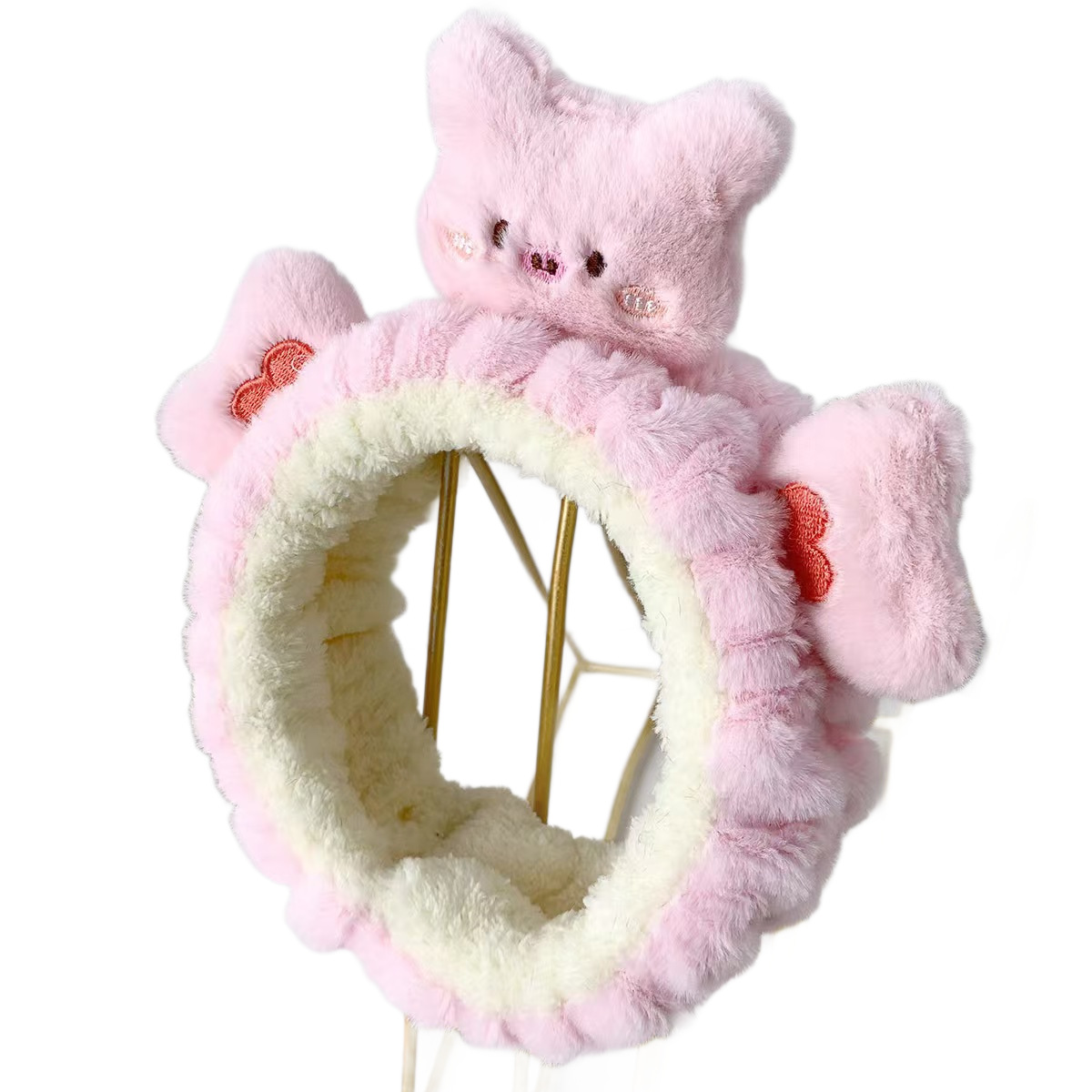 Otoño y invierno de peluche de jade de dibujos animados lavarse la cara correa de cabello adorable oso color combinación correa de cabello de muñeca impermeable adornamientos de cabello al por mayor