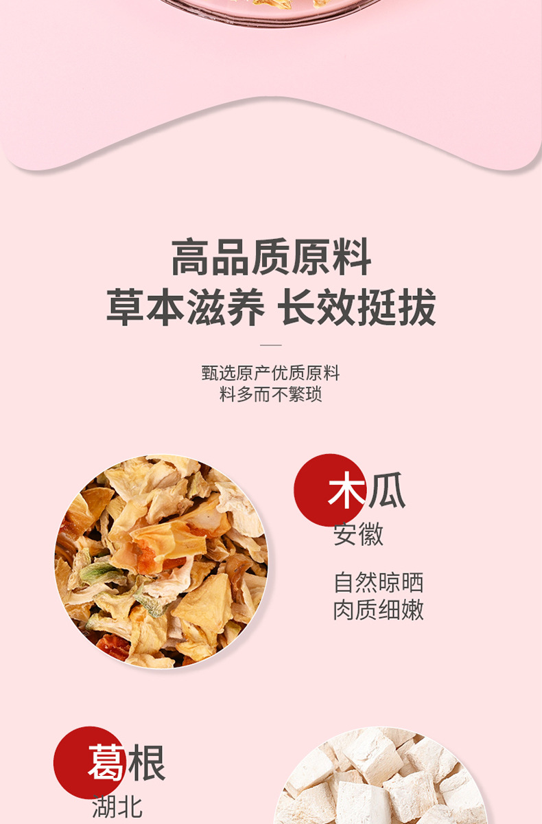 Papaya Kudzu Longan Tea Mugua Gegen Guiyuan Herbal Blend 150g Boxed Tea Bags for Daily Wellness key features