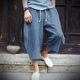 Foreign Trade Explosion Chinese Style Drawstring Imitation Cotton and Linen Capri Pants Men's Amazon Loose Linen Casual Pants Men's Harlan Pants
