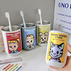可爱漱口杯原田治304不锈钢家用牙刷杯情侣高颜值宿舍洗漱水杯ins