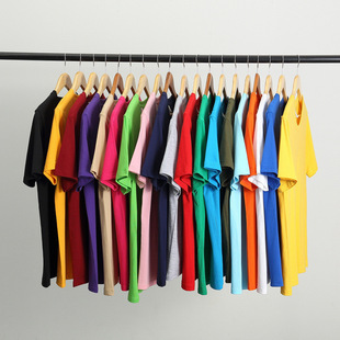 Wholesale 180G200G220G Combed Cotton Short-Sleeved T-Shirt Fixed Version Large Size Advertising Shirt Work Clothes Wholesale