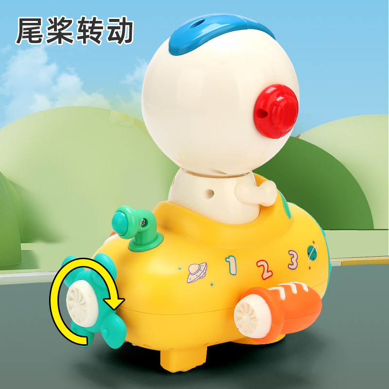 Disparar el mismo tipo de nave espacial eléctrica divertida, música, iluminación, modelo de simulación de avión de pasajeros, juguetes para niños.