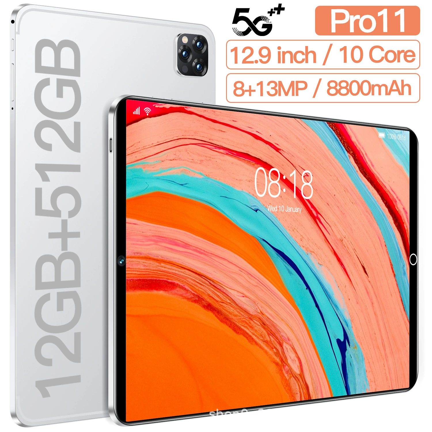 Smart tablet laptop Android, 11–14 inch display, Bluetooth, 3G support, multi-region chargers