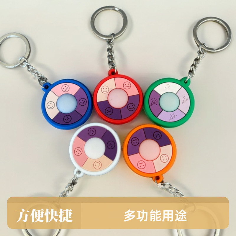 Cross-border explosive pendant key chain PVC soft silicone UV photosensitive color change UV outdoor strength test