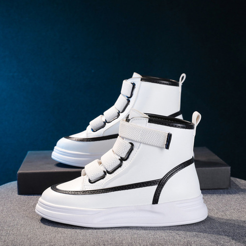 Children's Sports Shoes 2024 Summer New Breathable Mesh Medium and Large Kids High-Top Board Shoes for Girls Casual White Shoes