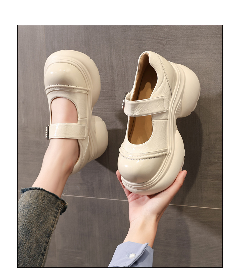 Giày Lolita nữ đế dày tăng chiều cao phong cách thời trang — màu be chi tiết 14