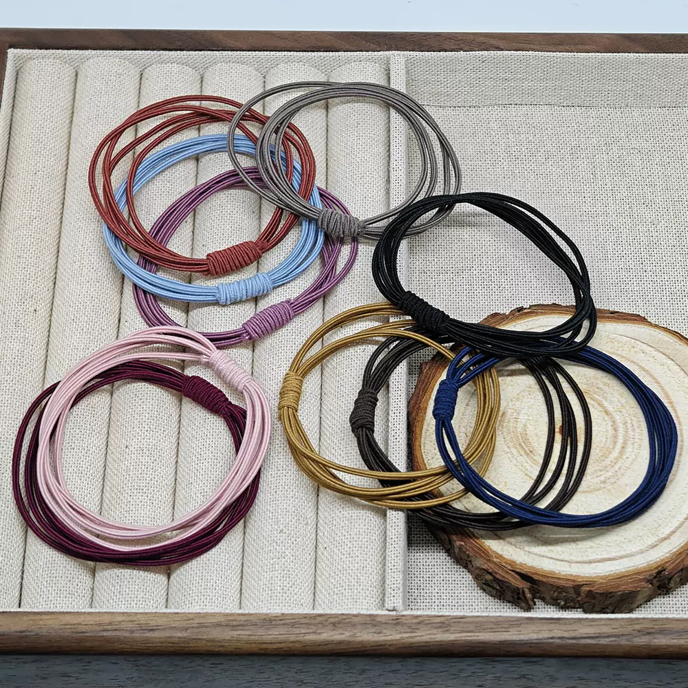 四合一网红橡皮筋韩系基础色头绳简约高级感女士扎发高马尾发饰