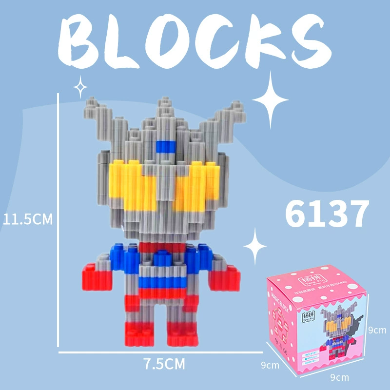 Cartoon Building Block Toy Set, Mini Constructor Doll, 9×9×9 cm, Assorted Character Designs