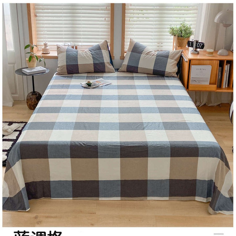 Una sábana de algodón de clase, una sola pieza, 100 edredones de algodón, funda de almohada, traje de tres piezas, dormitorio de estudiantes, individual 2025, nuevo verano