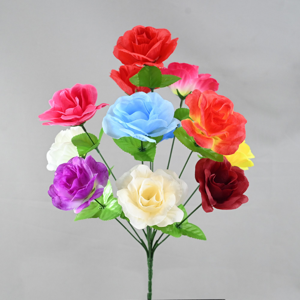 Rosas Artificiales Enviadas de Fábrica, 12 Cabezas de Rosa Pequeñas para Arreglos Florales, Decoración de Bodas, Flores Artificiales al por Mayor