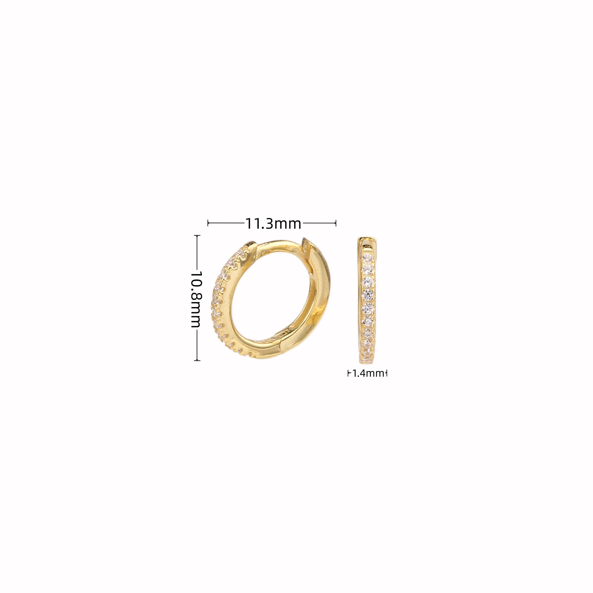 1 Pair Simple Style Circle Sterling Silver Inlay Zircon White Gold Plated Gold Plated Earrings display picture 1