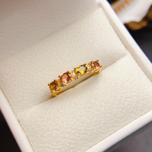 Factory wholesale explosions natural tourmaline ring S925 silver inlaid main stone 3*4 selling Europe and the United States a generation of hair