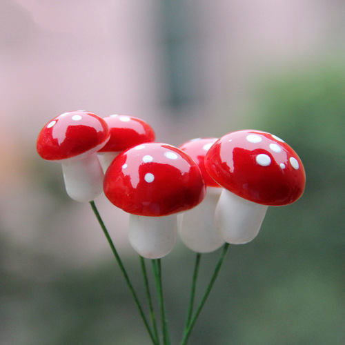 Moss micro-landscape ornaments red foam mushroom accessories DIY assembly small ornaments toys mushroom accessories