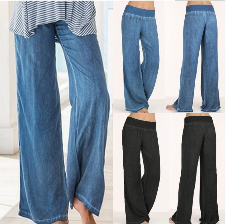 Women's Daily Street Casual Streetwear Solid Color Full Length Casual Pants Wide Leg Pants display picture 1