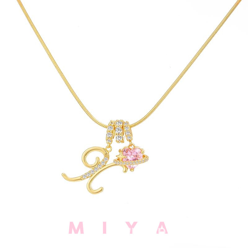 Dopamine Girl Cross-Border Independent Station Tk Popular 26 Letter Necklace Stainless Steel Chain 22K Real Gold Plated