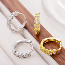 复古法式爱心微镶锆石耳环女轻奢时尚潮流耳环小众个性高级感耳饰