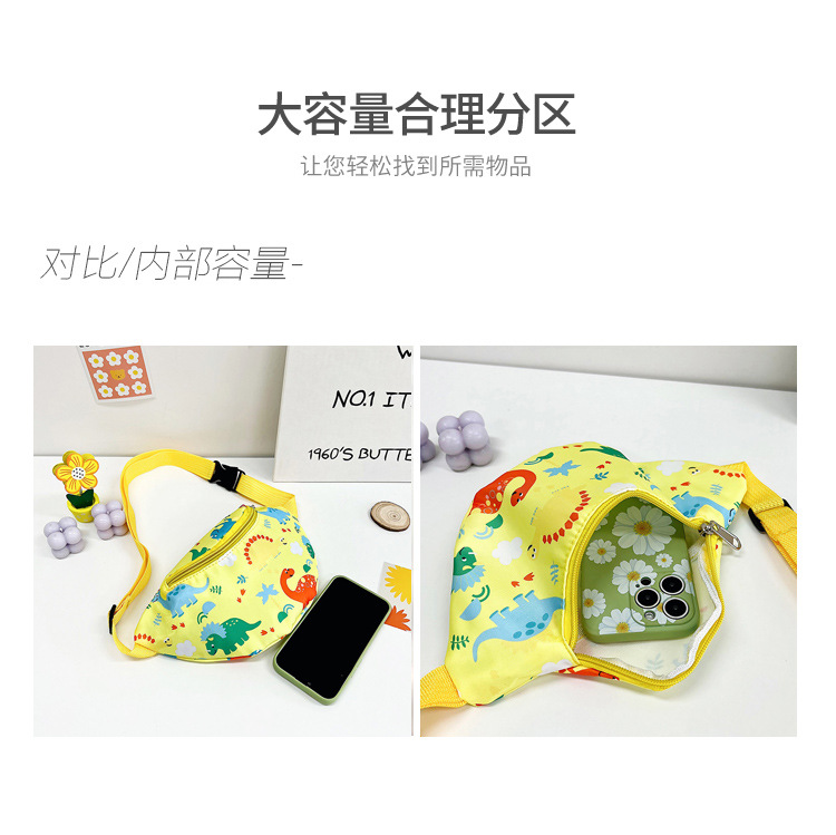 Fashionable boy and girl waist bags, trendy gift bags, children's chest bags, new cartoon dinosaur unicorn single-shoulder crossbody bags undefined
