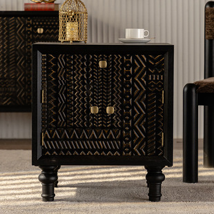 Antique Solid Wood Bedside Table Retro Old Small Apartment Bedroom Storage Cabinet Living Room Sofa Side Cabinet Bucket Cabinet