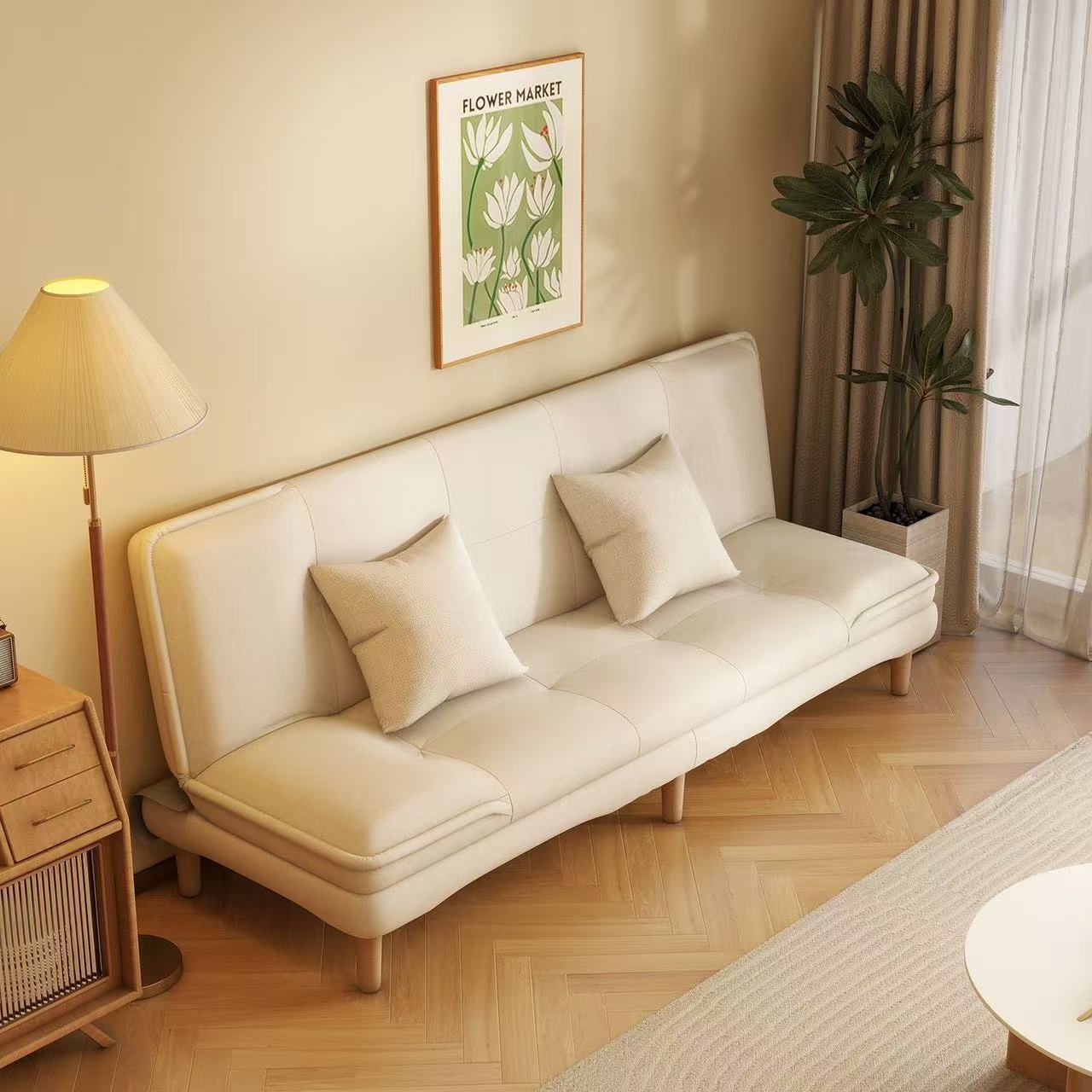 High-End Folding Sofa Bed Rental House Small Apartment Living Room Folding Multi-Functional Sitting and Lying Apartment Sofa All in One