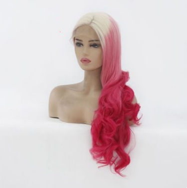 Funda de peluca Estilo de moda europeo y americano Peluca de encaje frontal ondulada larga y rizada LW0293