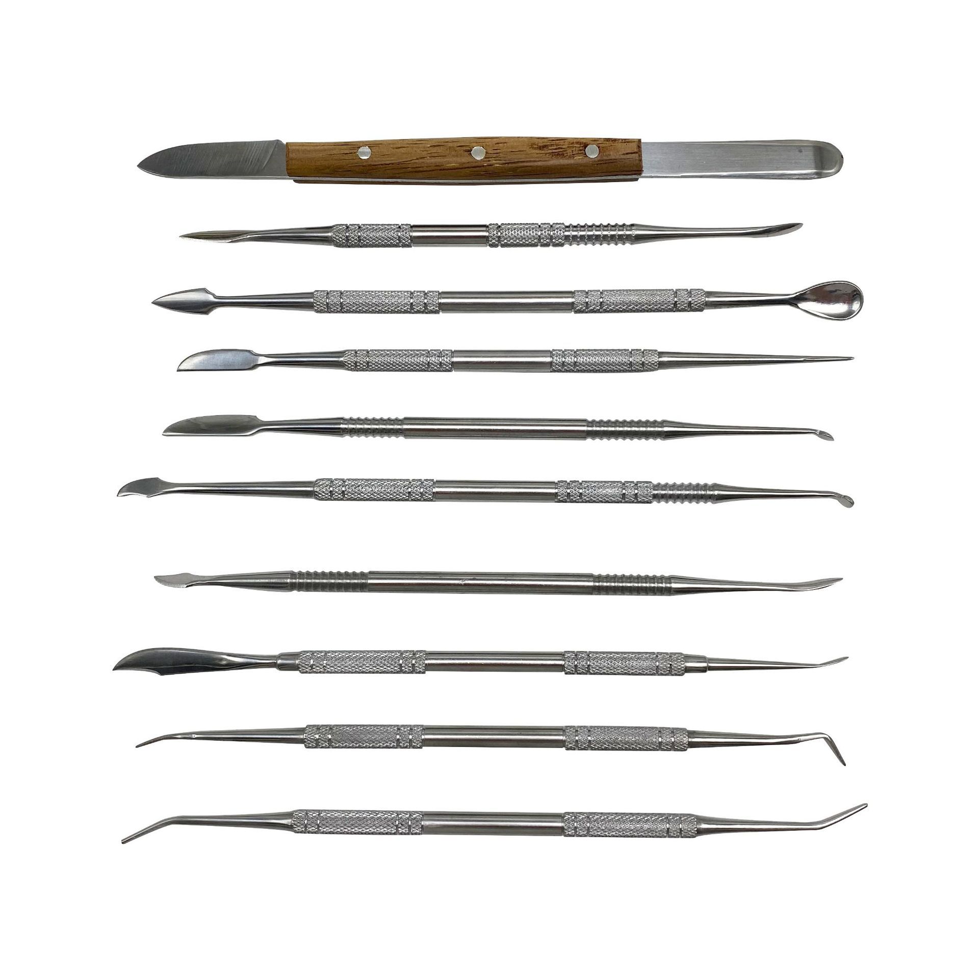 双头雕蜡刀雕刻刀掏底牙调树指刀技蜡修整起版刀五金蜡版专业工具