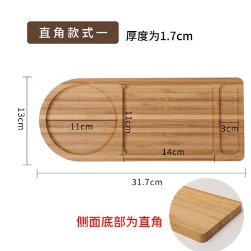 Bandeja de madera maciza, bandeja rectangular para repostería, sushi, pan, bandeja redonda para café, bandeja para postres, bandeja redonda para bistec y pizza