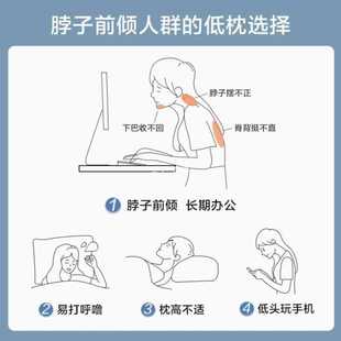 ✅ Pillow Low Pillow Low Pillow Soft Pillow Winter Single Adult Male Cervical Spine Support Sleep Aid Kidsren's Pillow Core Treasure