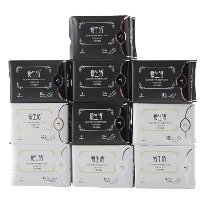 Зеленый лист Love Life Отрицательная ионная гигиеническая салфетка Duoceli Ежедневная Ночная Подушка Удлиненная Ночная гигиеническая салфетка