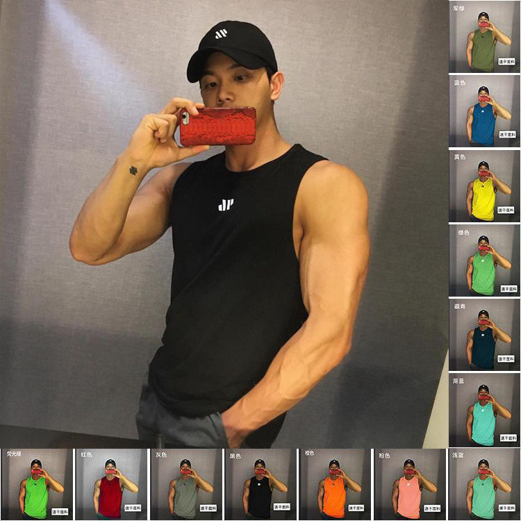 Simple Muscle Fitness Mesh Casual Waistcoat Vest Men's plus size Running Equipment Training Sports T-Shirt Simple Muscle Fitness Mesh Casual Waistcoat Vest Men's plus size Running Equipment Training Sports T-Shirt