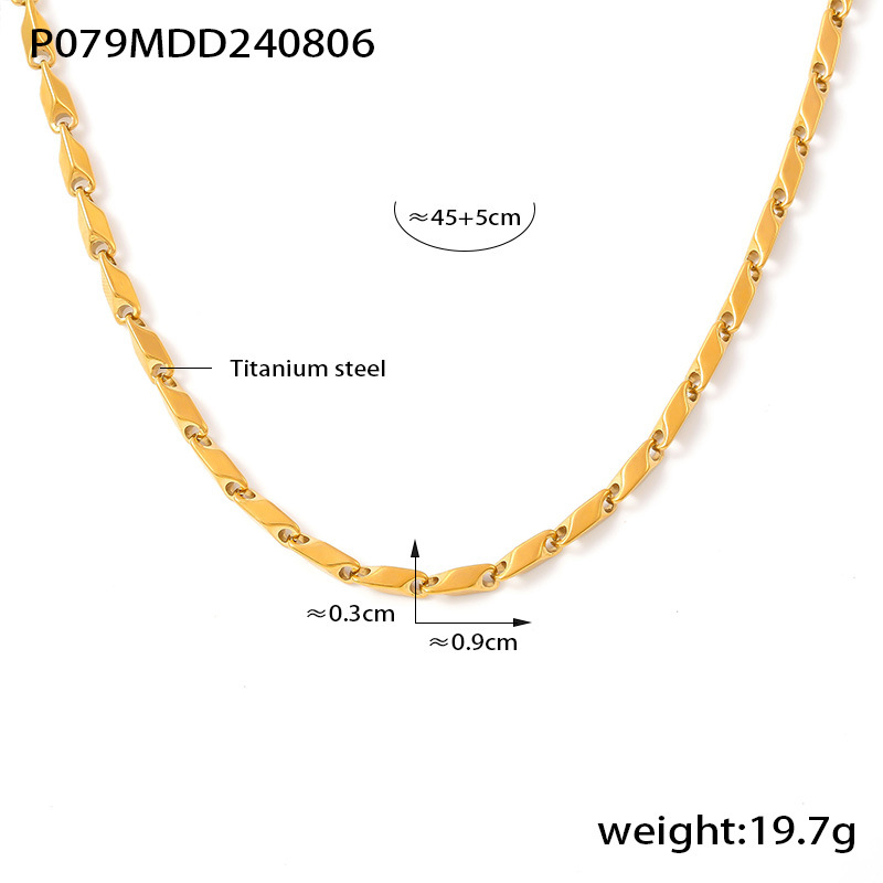 Conjunto de joias com colar e pulseira de elos em losango_voghion.com