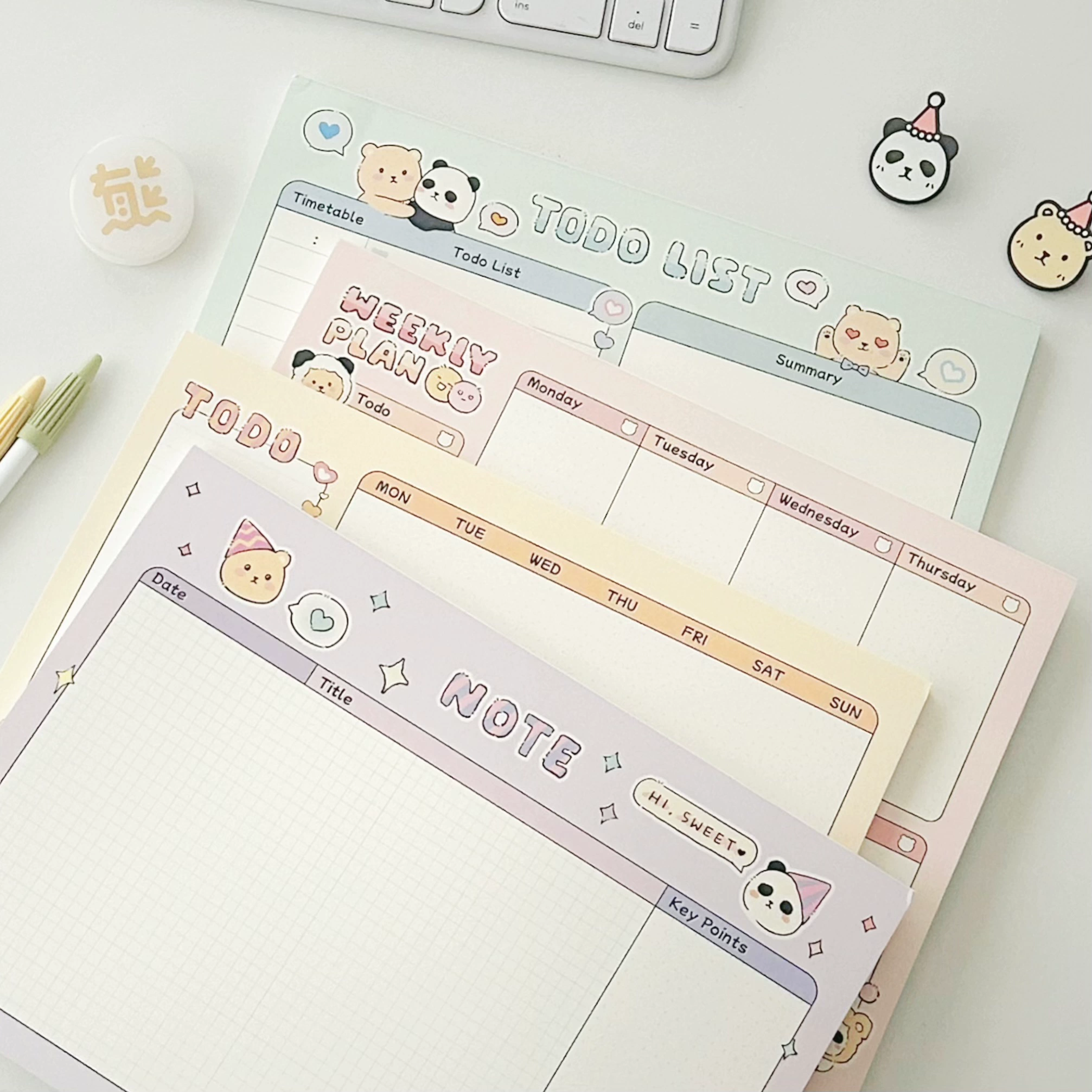 Медведь B5 выстрел на бумаге Любовный сезон сине-желтый розовый фиолетовый функциональный план