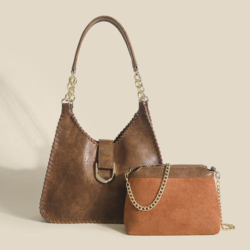  Spring and Summer New Retro Braided Soft Leather Shoulder Underarm Bag Versatile Commuting Bag Ladies Crossbody Bag Trendy