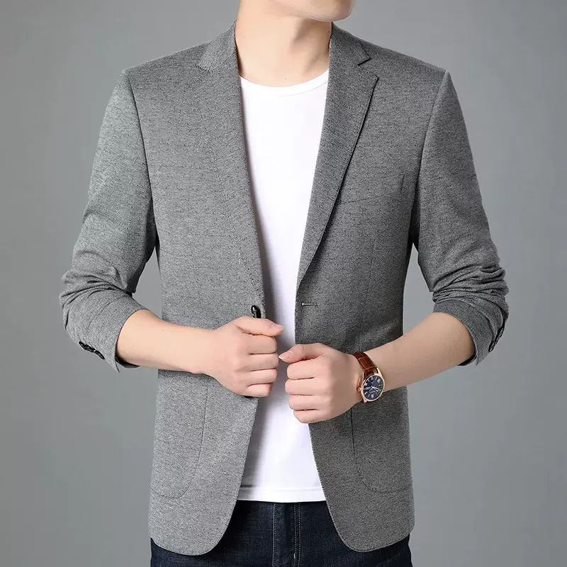 2024春装新款男士纯色西服韩版潮流小西装青年休闲男装早春季外套