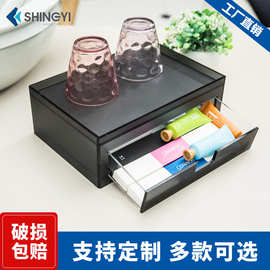 亚克力酒店洗漱用品收纳盒宾馆一次性牙刷抽屉盒桌面耗品托盘直供