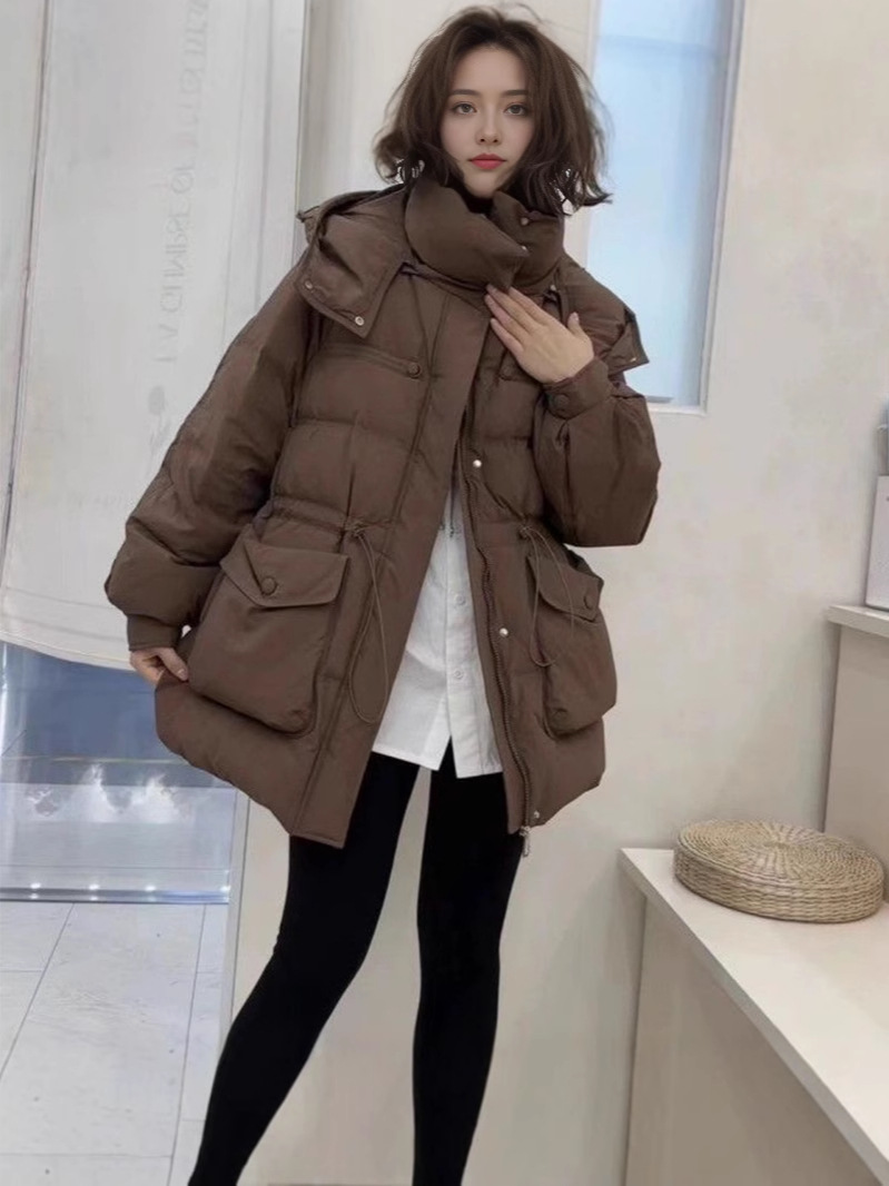 Winter velvet long down jacket