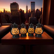 万圣节手提南瓜灯摆件道具马灯油灯led发光夜灯蛋糕装饰布置插件