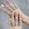 Brand zirconium, ring with stone, European style, silver 925 sample, light luxury style