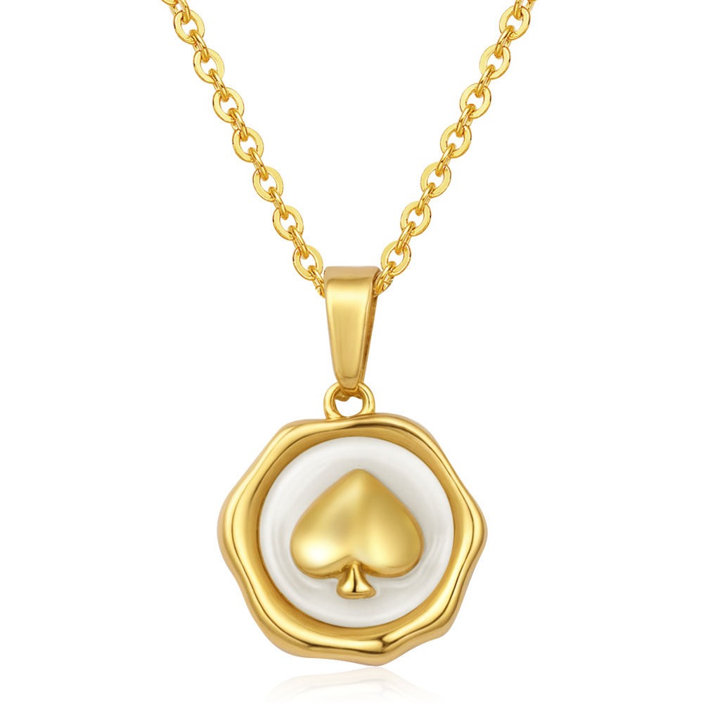 Collar de acero de colgante de oro retrógrado Mirad Wind 2025 nuevo estilo de mujer de alto nivel collar de aceite de acero de acero de collar de amor universal
