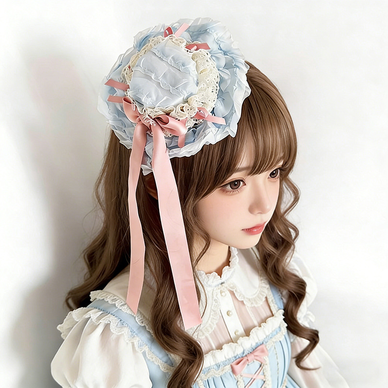 Dos dimensiones Lolita correa de cabello chica gato oreja clip de cabello cómic cosplay Lolita criada correa de cabello