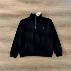24 years new classic embroidery logo half zipper high collar long sleeve knitted sweater men's coat with stand collar sweater