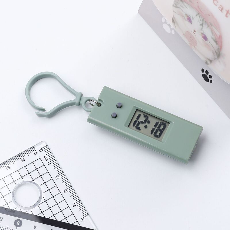学生用小座钟静音计时表显示时间日期电子钟表考试用钥匙扣小挂表|undefined