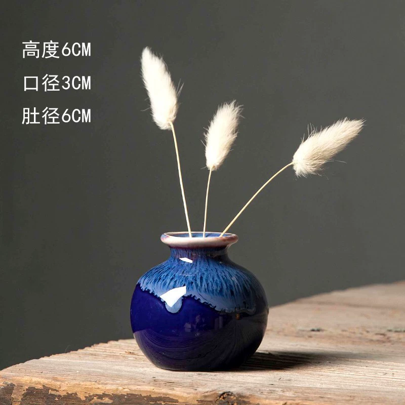 Ceramic Decorative Flower Vases, Handmade Small Tabletop Vase, Glazed Variants