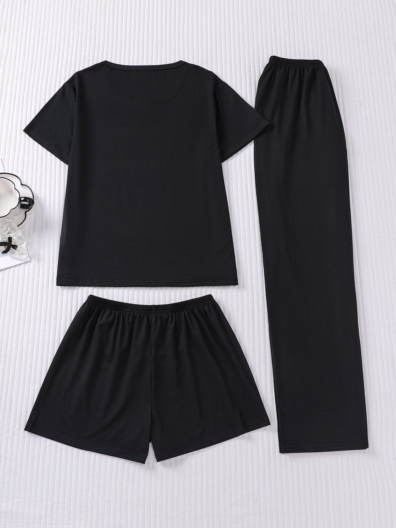 Cute Calf Print Pyjama Set With Shorts And Long Trousers_voghion.com
